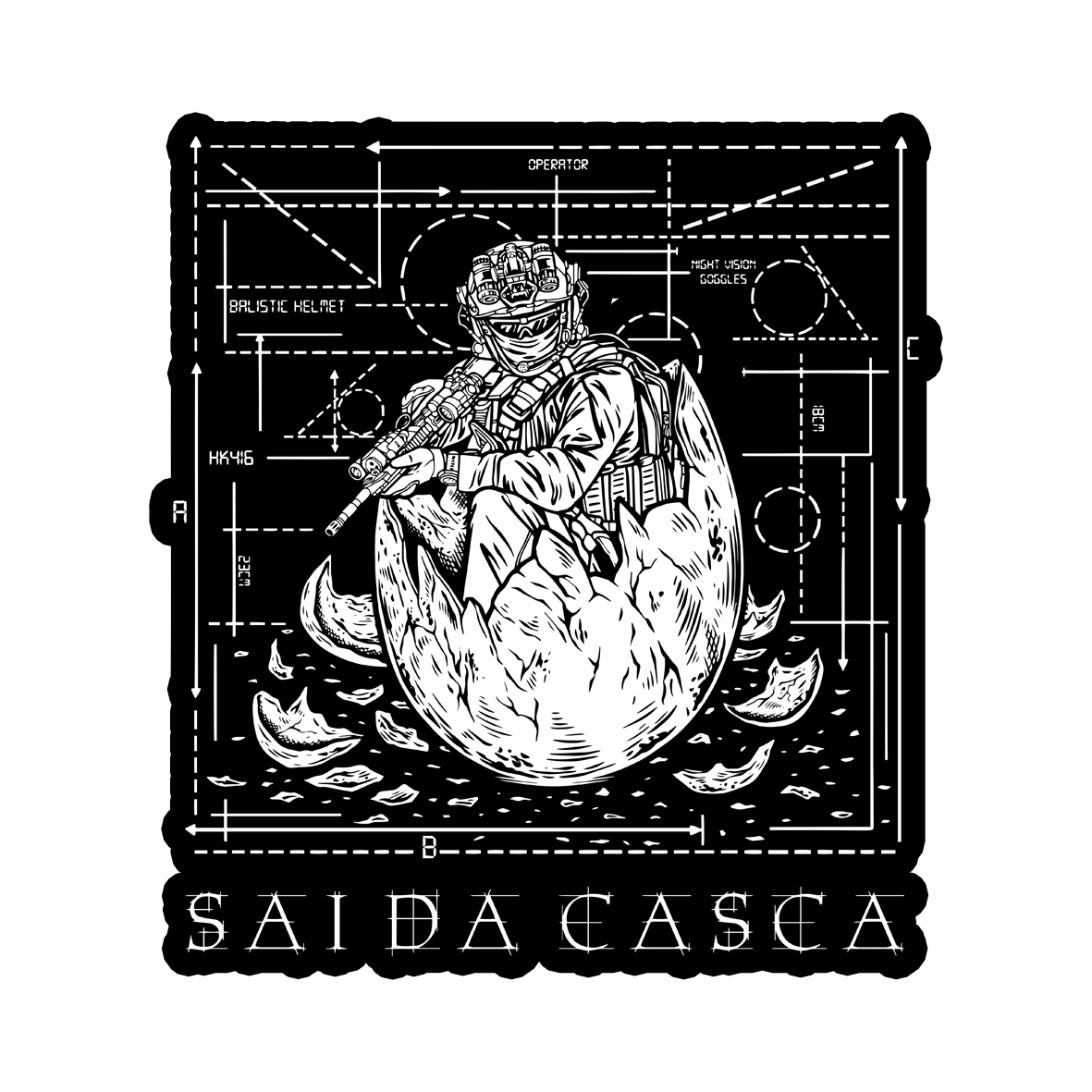 STICKER SAI DA CASCA